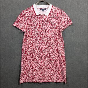 Tommy Hilfiger Polo Shirt Dress Women XL Collar Pullover Preppy 90s Y2K Style